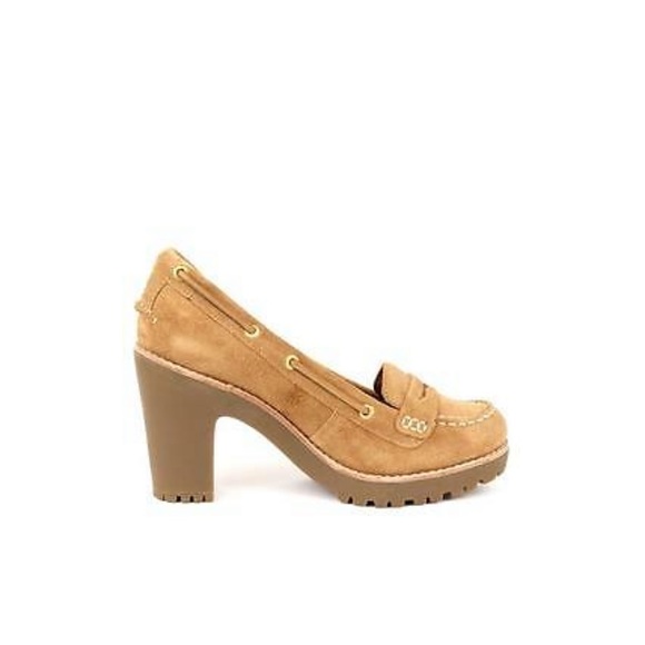 Sperry Topsider Suede Tan Darlington Block Heels Size 10 - Picture 6 of 6